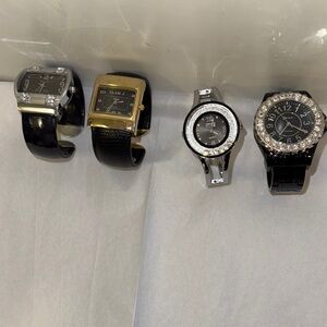 Elegant Black and Silver Watches Set. Set of 4